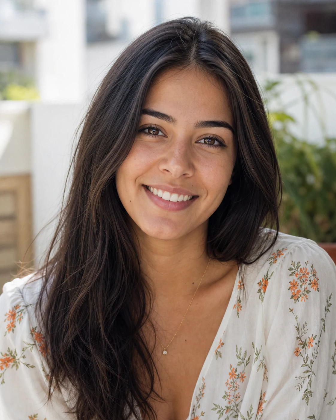 Woman smiling on a video call