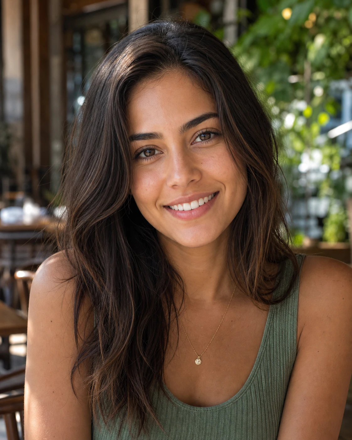 Woman on a late-night video chat